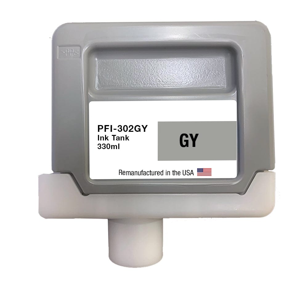 U.S. Remanufactured for Canon PFI-302GY 330ml Gray Ink Cartridge - Allprintheads