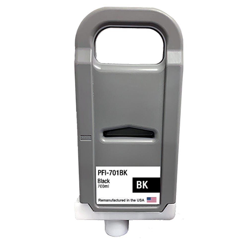 U.S. Remanufactured for Canon PFI-701BK 700ml Black Ink Cartridge - Allprintheads