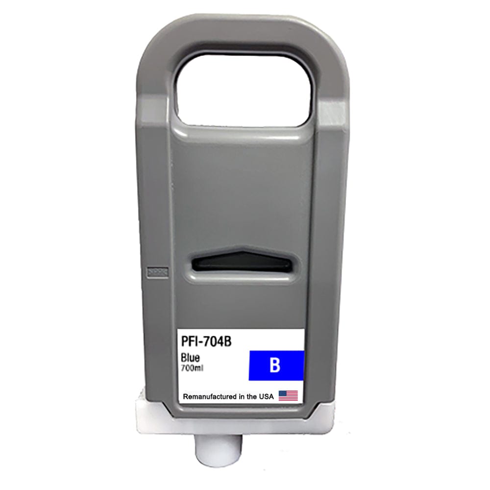 U.S. Remanufactured for Canon PFI-704B 700ml Blue Ink Cartridge - Allprintheads