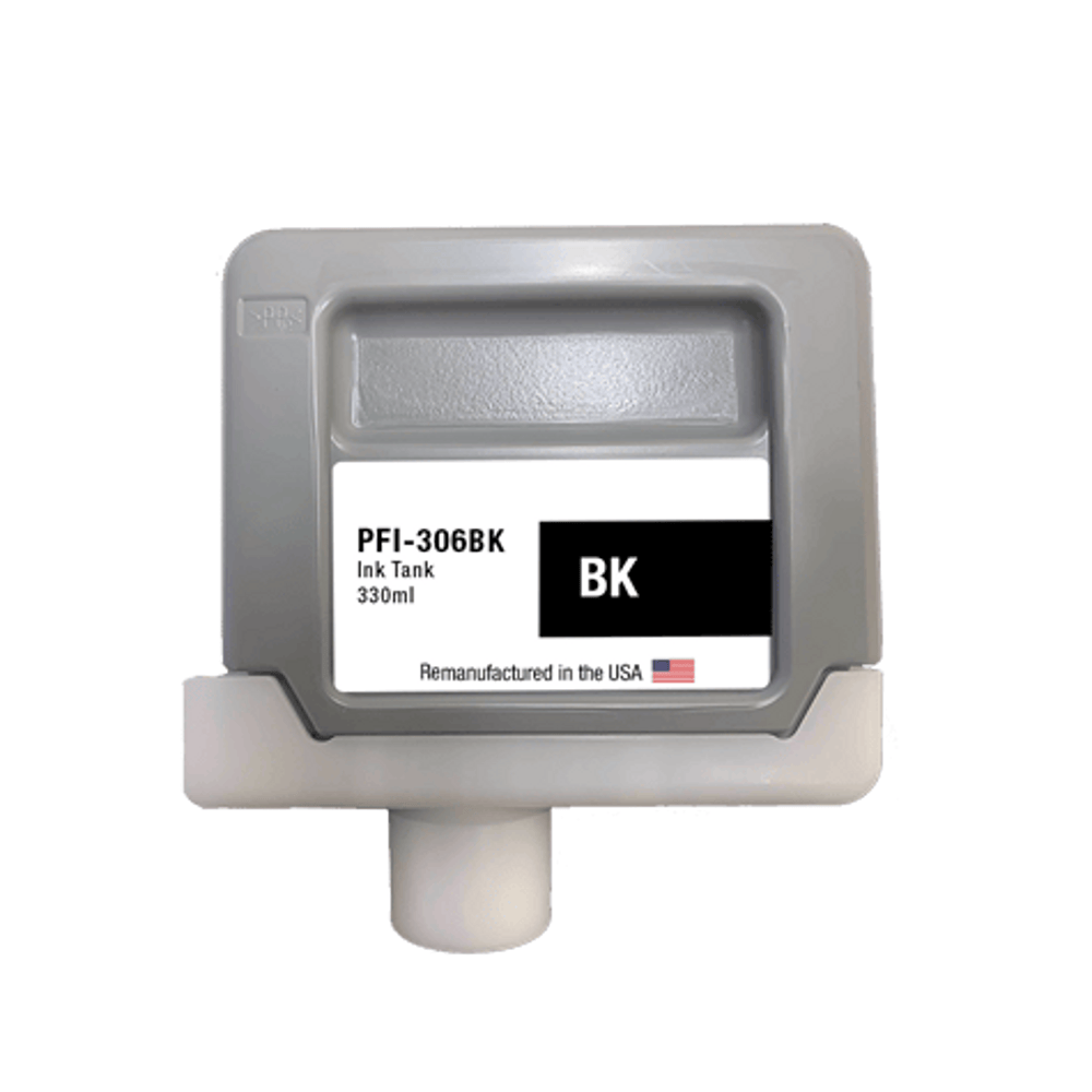 U.S. Remanufactured for Canon PFI-306BK 330ml Black Ink Cartridge - 21161C - Allprintheads