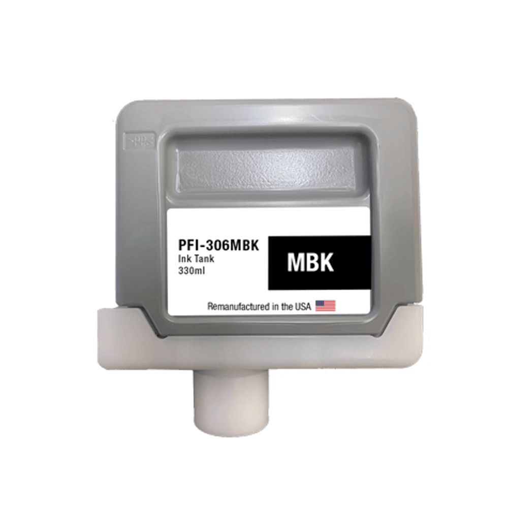 U.S. Remanufactured for Canon PFI-306MBK 330ml Matte Black Ink Cartridge - 21160C - Allprintheads