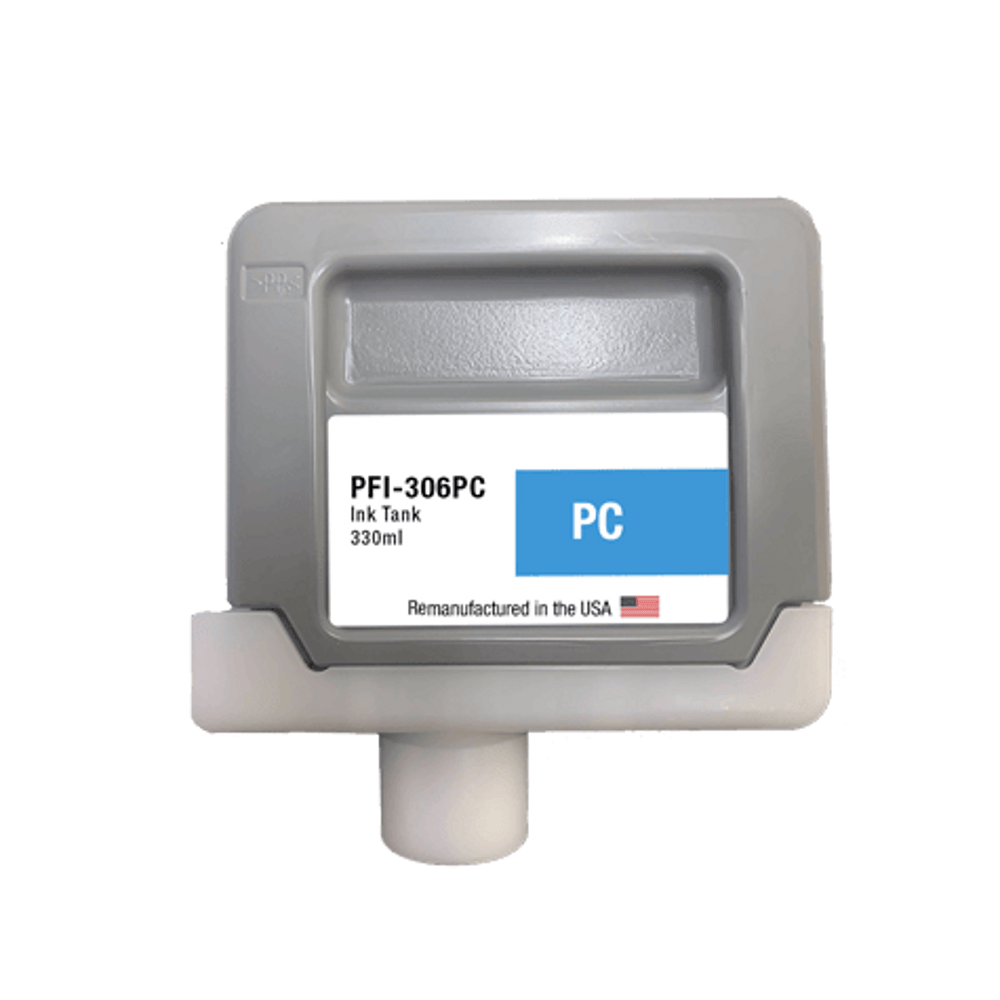 U.S. Remanufactured for Canon PFI-306PC 330ml Photo Cyan Ink Cartridge - 21165C - Allprintheads