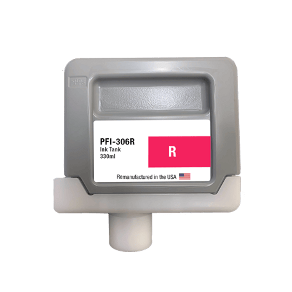 U.S. Remanufactured for Canon PFI-306R 330ml Red Ink Cartridge - 21171C - Allprintheads