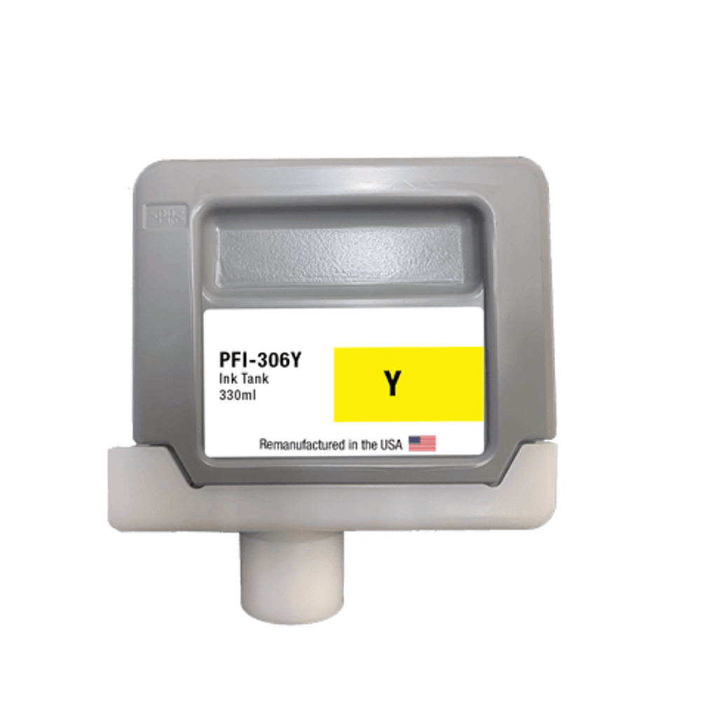 U.S. Remanufactured for Canon PFI-306Y 330ml Yellow Ink Cartridge - 21164C - Allprintheads