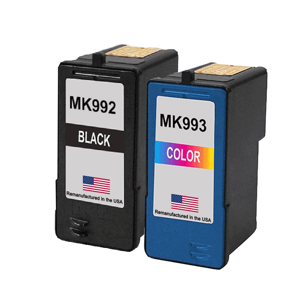 U.S. Remanufactured for Dell Series 9 MK992 Black and Dell MK993 Color