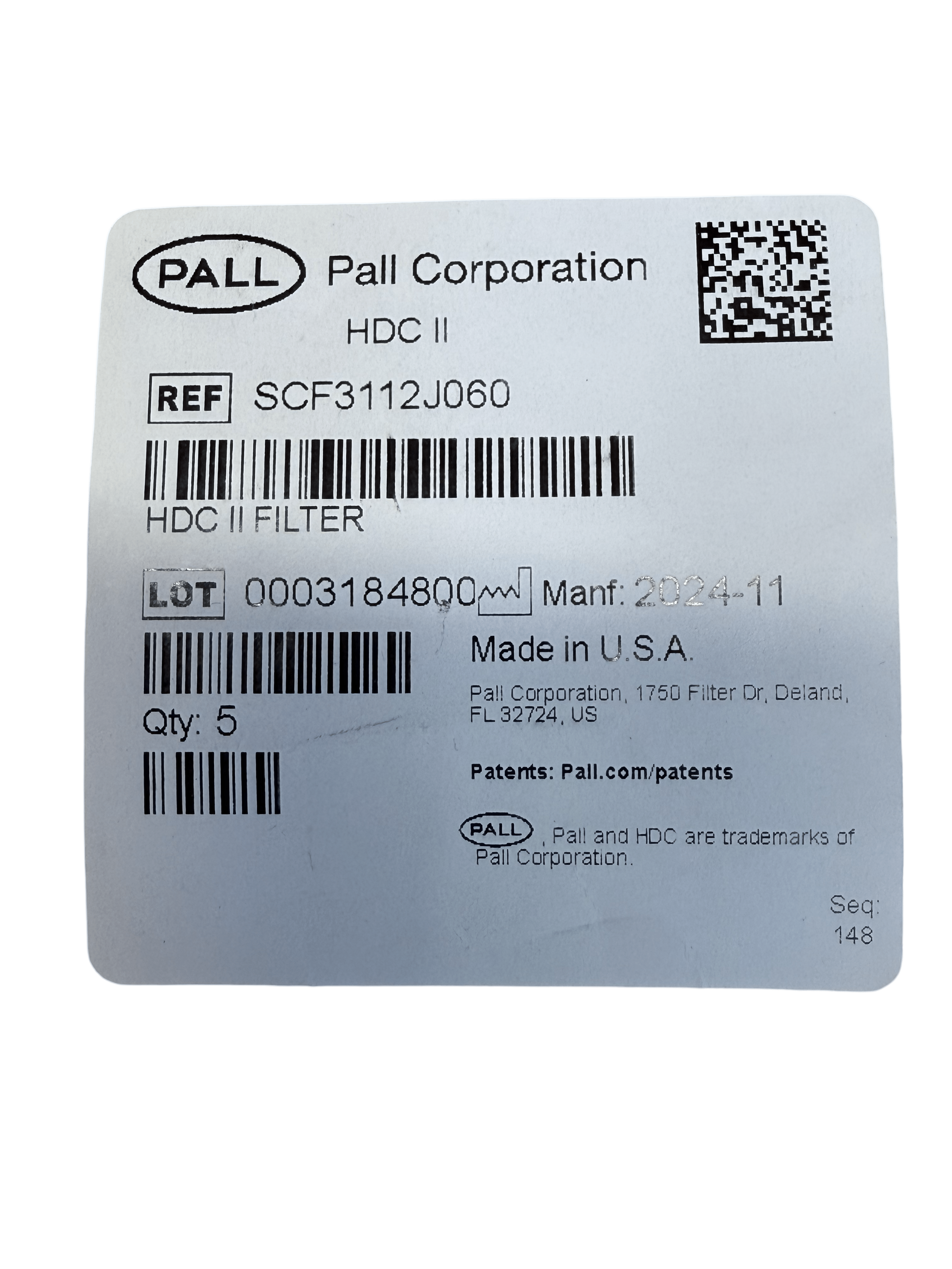 Pall Black Filter 6 Micron - SCF3112J060 - Allprintheads