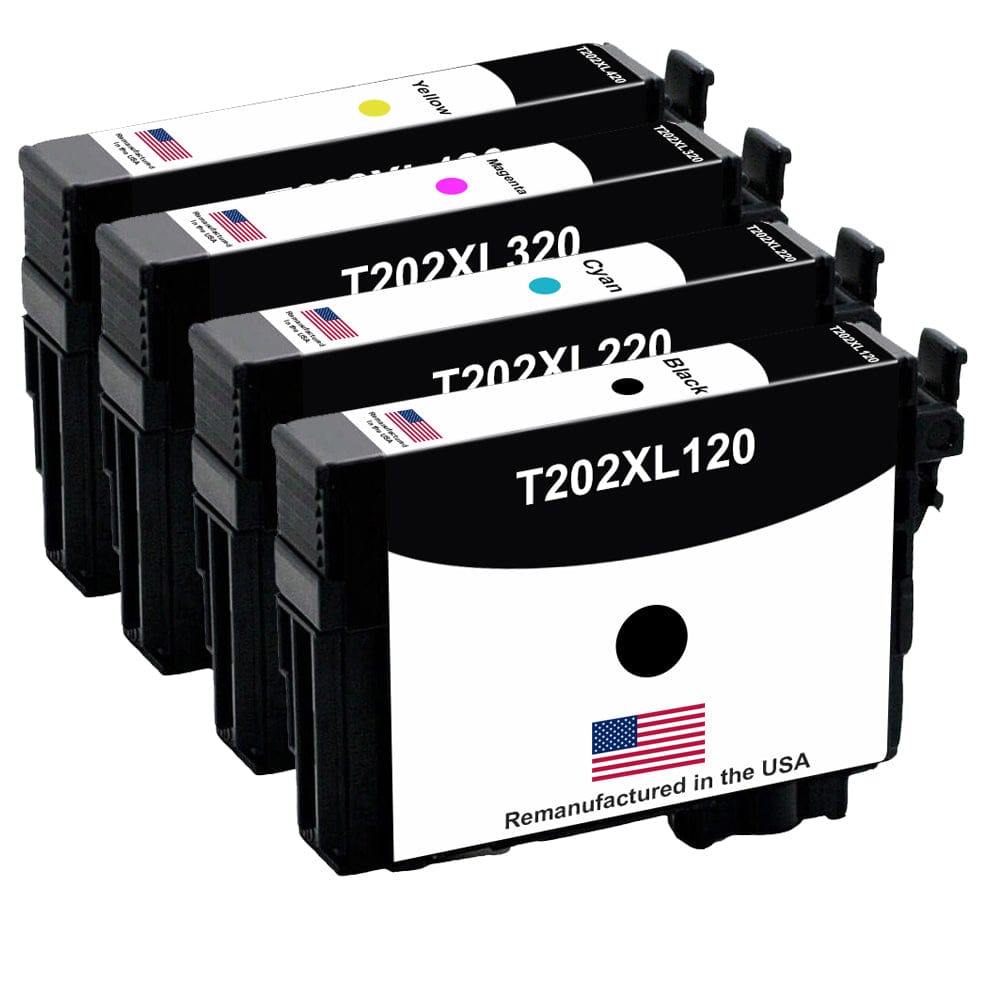 U.S. Remanufactured for Epson T202XL Black and 3 Color Combo 4-Pack - Allprintheads