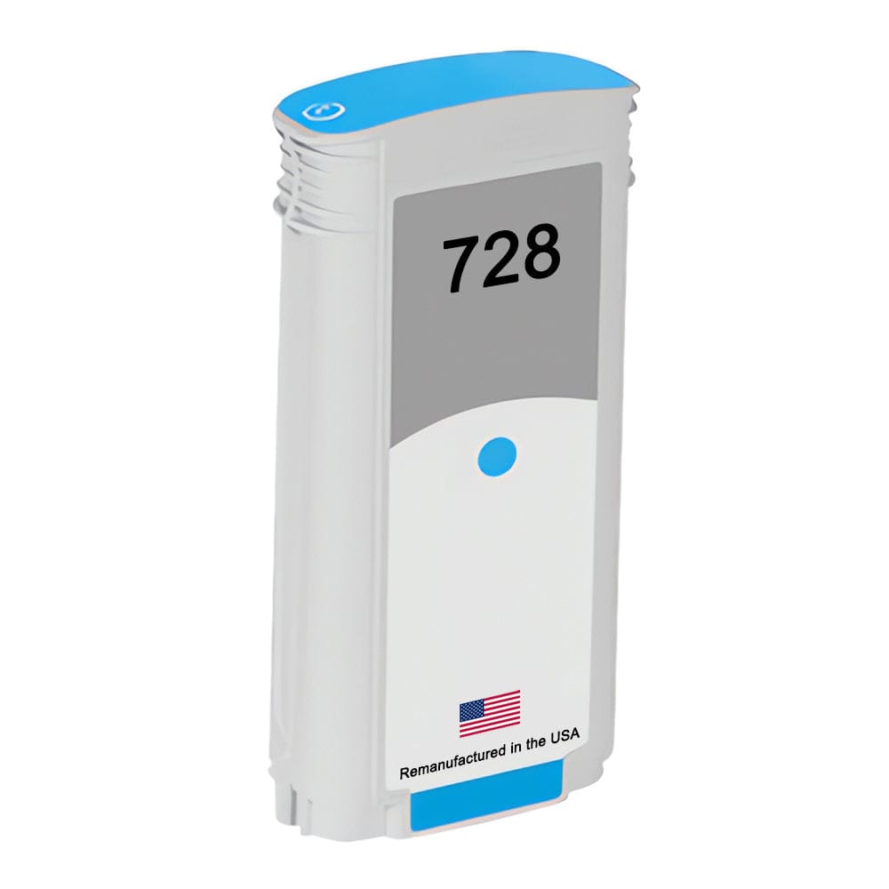 U.S. Remanufactured for HP 728 130ml (F9J67A) Cyan Ink Cartridge - Allprintheads