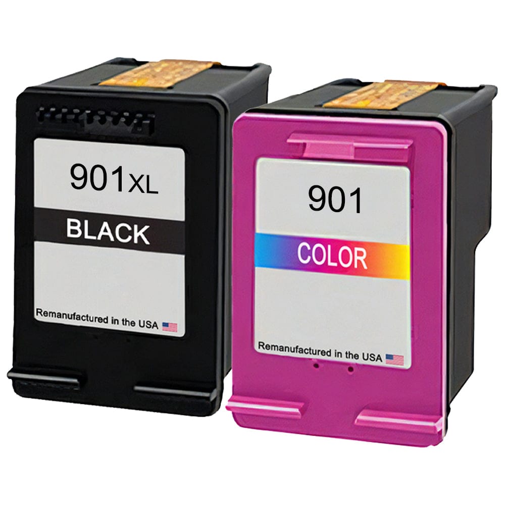U.S. Remanufactured for HP 901XL black and HP 901 Color Ink Cartridge Combo Pack - Allprintheads