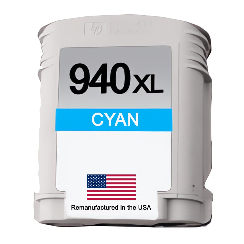 U.S. Remanufactured for HP 940XL (C4907AN) Cyan Ink Cartridge - Allprintheads