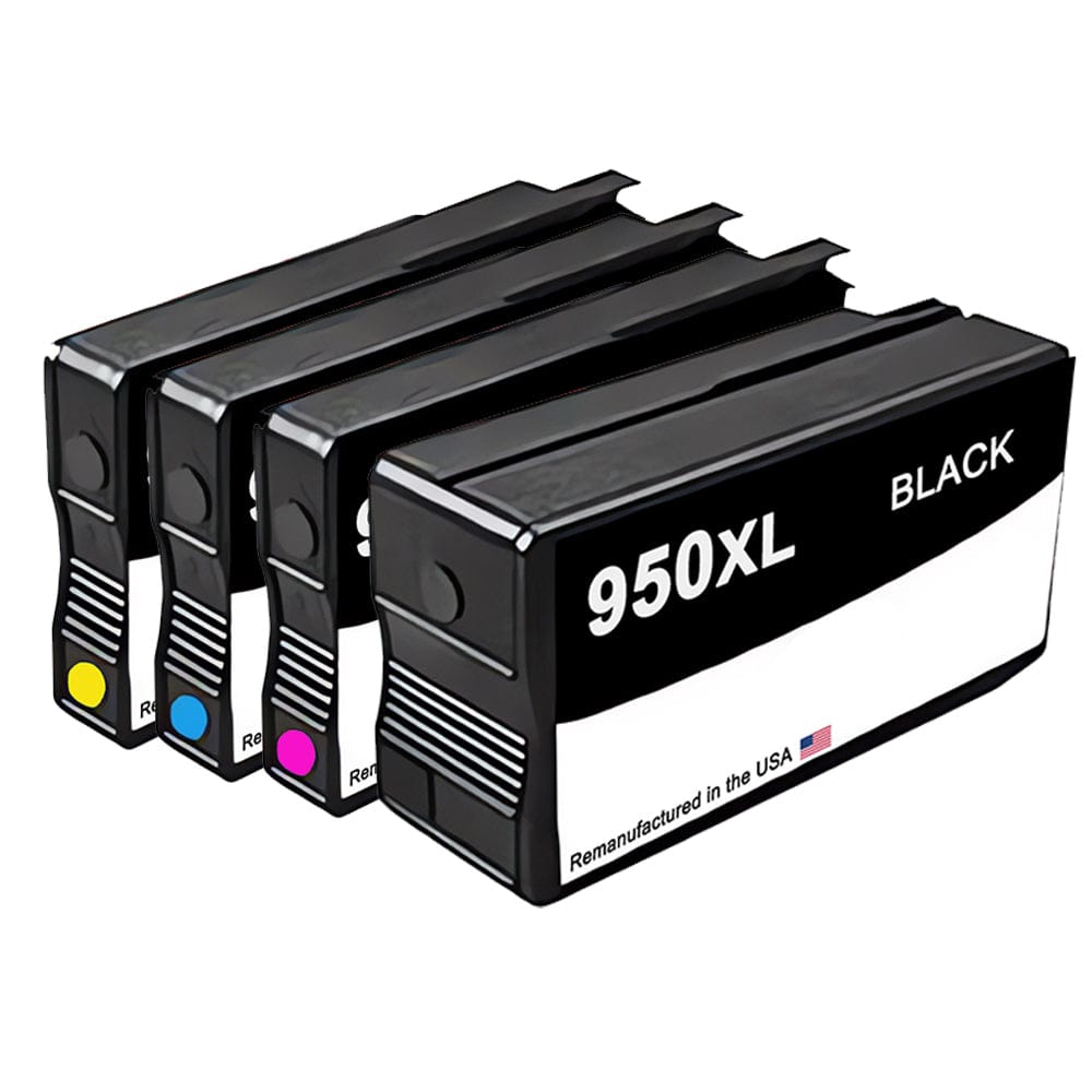 HIGH BULLET 540 4本セット U.S. Remanufactured for HP 950XL Black and HP 951XL 3 Color Ink Cartri