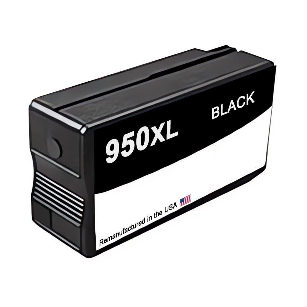 U.S. Remanufactured for HP 950XL (CN045AN) Black Ink Cartridge New Chip - Allprintheads