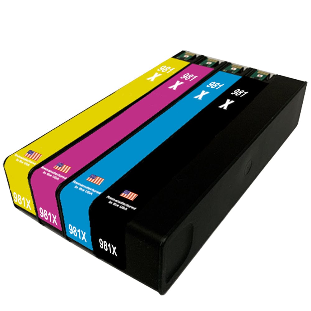 U.S. Remanufactured for HP 981X Black and 3 Color Ink Cartridge Combo Pack - Allprintheads