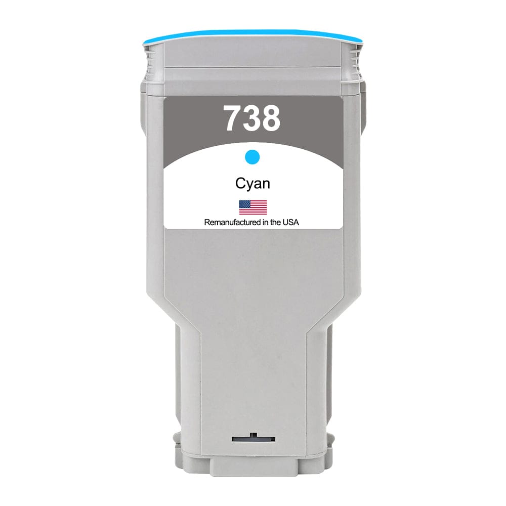U.S. Remanufactured for HP 738 300ml (676M6A) Cyan Ink Cartridge
