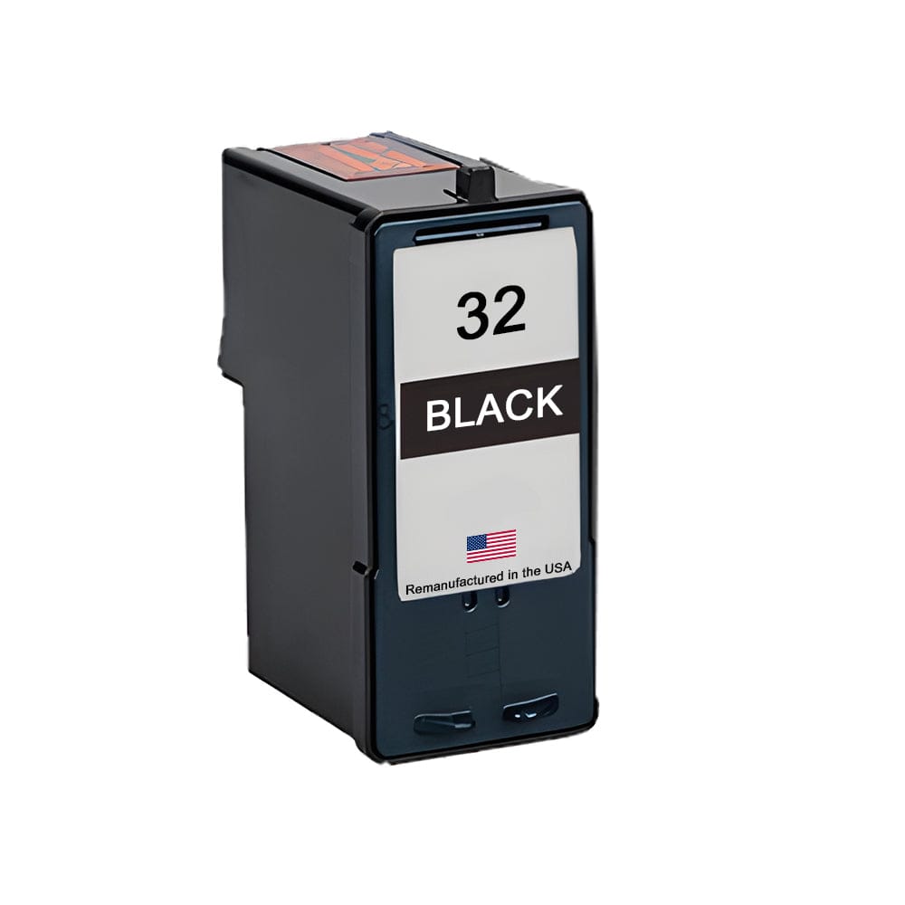 U.S. Remanufactured for Lexmark #32 18C0032 Black Ink Cartridge - Allprintheads
