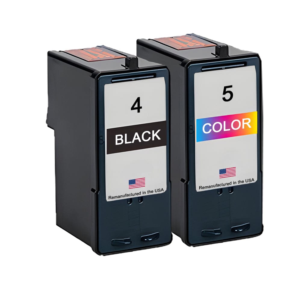 U.S. Remanufactured for Lexmark #4 Black and Lexmark #5 Color Combo Pack - Allprintheads
