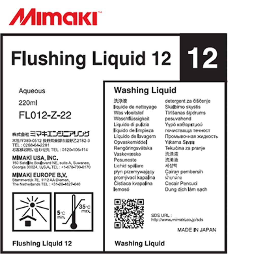 Mimaki Flushing Liquid 12 Cartridge - FL012-Z-22 - ML012-Z-22 - Allprintheads