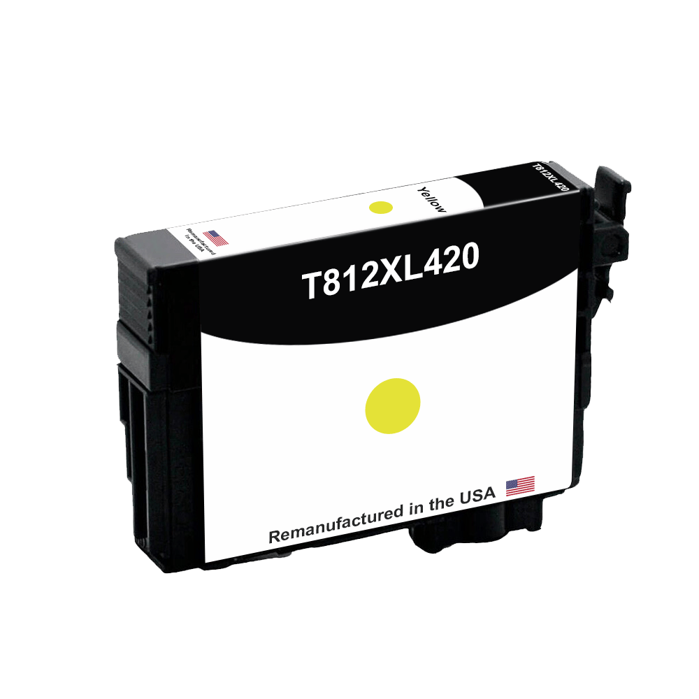 U.S. Remanufactured for Epson T812XL High Yield Yellow Ink Cartridge, T812XL420 - Allprintheads
