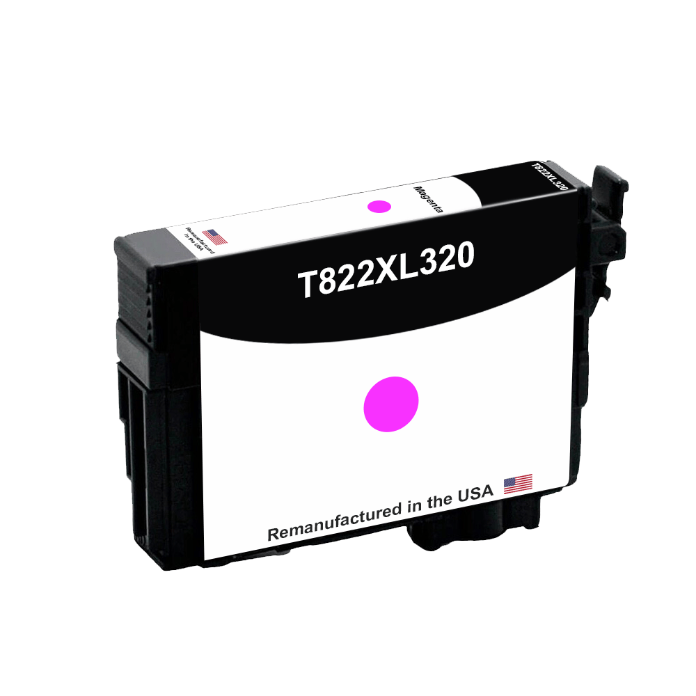 U.S. Remanufactured for Epson T822XL High Yield Magenta Ink Cartridge, T822XL320 - Allprintheads